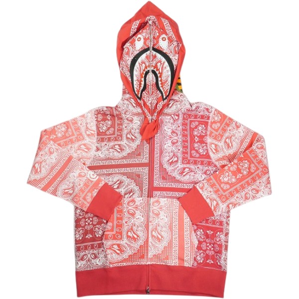 商品情報 ブランド A BATHING APE 商品名 26FW PAISLEY PATTERN SHARK FULL ZIP HOODIE RED シャークパーカー カラー 赤 サイズ M 素材 コットン85％/ポリエステル15％ 付属品 専用の保存袋 商品管理番号 30017114 商品状態 新古品・未使用品 状態説明 - 詳細サイズ 着丈 66cm 身幅 57cm 袖丈 62.5cm 肩幅 46.5cm