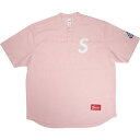 SUPREME シュプリーム 25SS S Logo Baseball Henley Pink ベースボール半袖シャツ ピンク Size 【XL】 【新古品・未使用品】 20821260