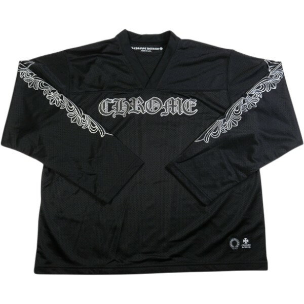 CHROME HEARTS クロム・ハーツ MESH WARM UP JERSEY BLACK メッシュロンT 黒 Size 【L】 【新古品・未使用品】 30006616