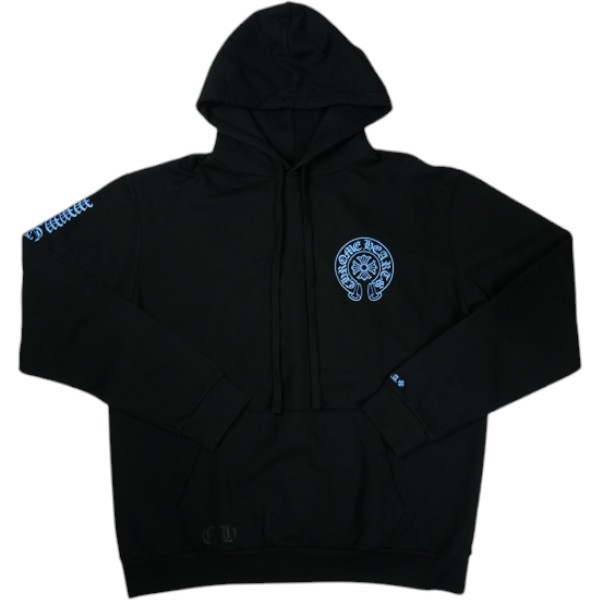 乐天商城 - CHROME HEARTS クロム・ハーツ HORSESHOE PULLOVER HOODIE BLACK/BLUE オンライン限定パーカー 黒青 Size 【L】 【中古品-ほぼ新品】 30006876
