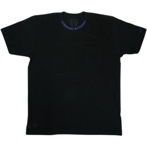 乐天商城 - CHROME HEARTS クロム・ハーツ NECK LOGO SS T-SHIRT BLACK/BLUE Tシャツ 黒青 Size 【L】 【新古品・未使用品】 30007052