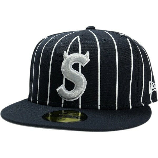 乐天商城 - SUPREME シュプリーム 26SS Devil S Logo New Era Stripe ニューエラキャップ 紺 Size 【7　3/8(M)】 【新古品・未使用品】 30007120