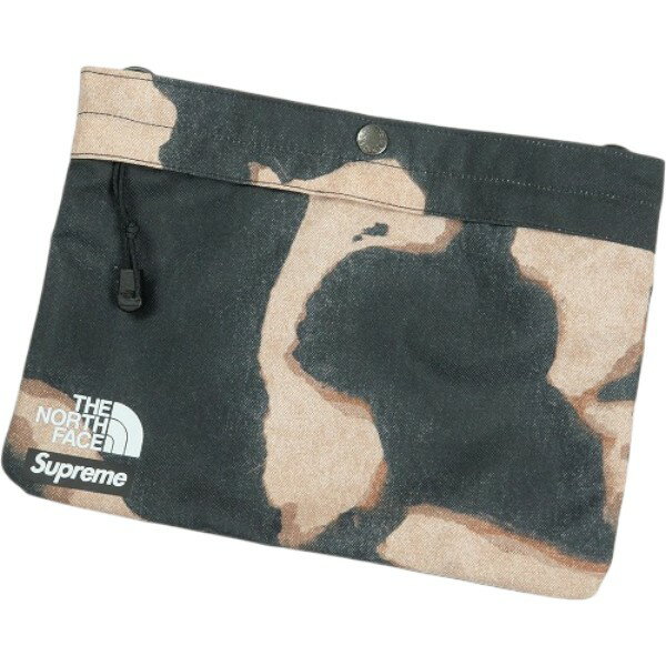 SUPREME シュプリーム ×THE NORTH FACE 21AW Bleached Denim Print Shoulder Bag Black ショルダーバッグ 黒 Size 【フリー】 【中古品-非常に良い】 30007208
