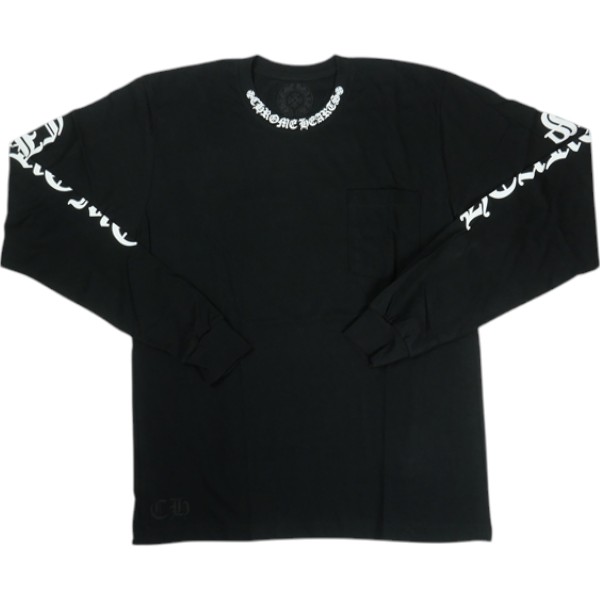 樂天商城 - CHROME HEARTS クロム・ハーツ NECK LOGO LS T-SHIRT BLACK/WHITE ロンT 黒 Size 【M】 【新古品・未使用品】 30007463