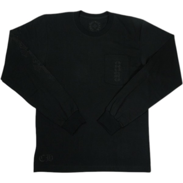乐天商城 - CHROME HEARTS クロム・ハーツ Miami Exclusive Cemetery Cross LS POCKET CREW L/S T-SHIRT ロンT 黒 Size 【L】 【新古品・未使用品】 30009766