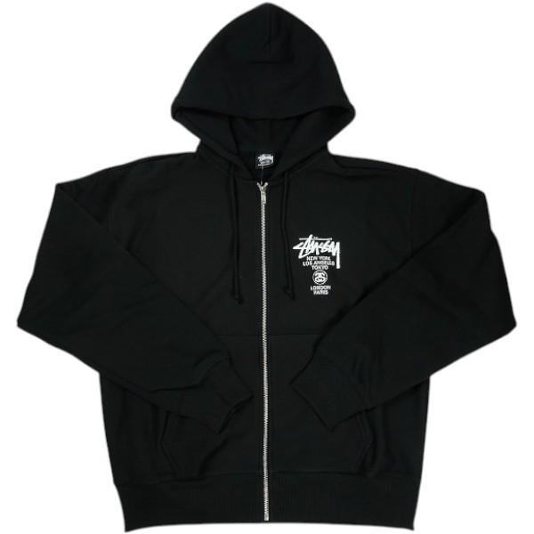 乐天商城 - STUSSY ステューシー 26SS WORLD TOUR ZIP HOODIE BLACK ジップパーカー 黒 Size 【S】 【新古品・未使用品】 30007850