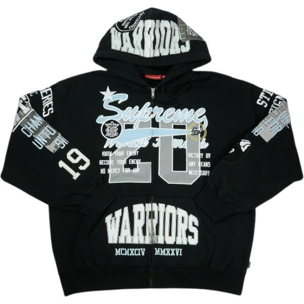 SUPREME シュプリーム 26SS Warriors Applique Zip Up Hooded Sweatshirt Black ジップパーカー 黒 Size   30007918