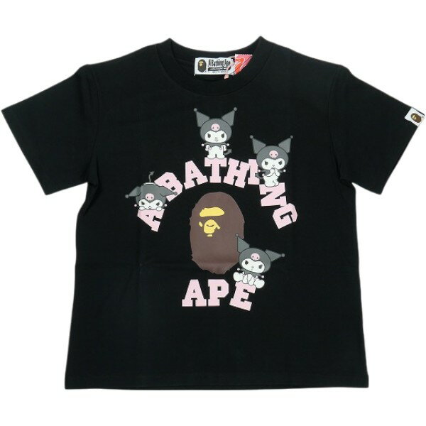 乐天商城 - A BATHING APE ア ベイシング エイプ ×Sanrio サンリオ KUROMI COLLEGE MINI TEE Black クロミちゃんTシャツ 黒 Size 【S】 【新古品・未使用品】 30009616