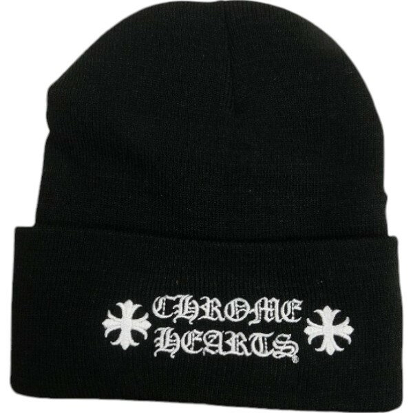 乐天商城 - CHROME HEARTS クロム・ハーツ WATCH CAP BLACK/WHITE ビーニー 黒白 Size 【フリー】 【新古品・未使用品】 30010026