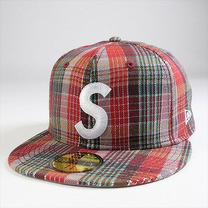 SUPREME シュプリーム 23SS Metallic Plaid S Logo New Era Cap キャップ 赤 Size 【7 3/8(M)】 【新古品・未使用品】 20764803