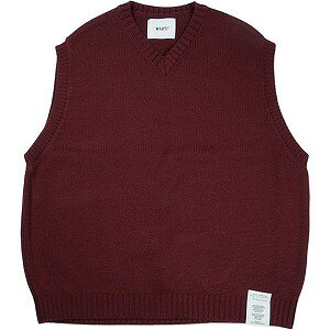 WTAPS ダブルタップス 23AW DITCH VEST ACRYLIC SIGN BURGUNDY 232MADT-KNM01 ニットベスト バーガンディー Size 【L】 【新古品 未使用品】 20829905