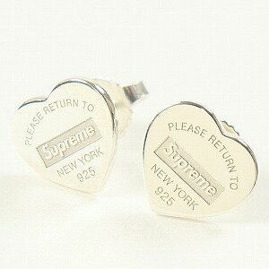 ティファニー ピアス（レディース） SUPREME シュプリーム ×Tiffany & Co ティファニー 21AW Return To Tiffany Heart Tag Stud Earrings Set Of 2 ピアス 銀 Size 【フリー】 【新古品・未使用品】 20764197