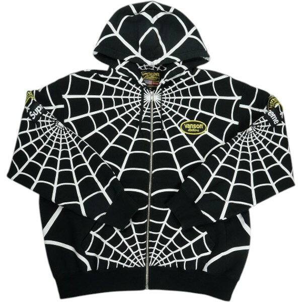 乐天商城 - SUPREME シュプリーム ×Vanson Leathers 26SS Spider-Man Zip Up Hooded Sweatshirt Black ジップパーカー 黒 Size 【L】 【新古品・未使用品】 30010196