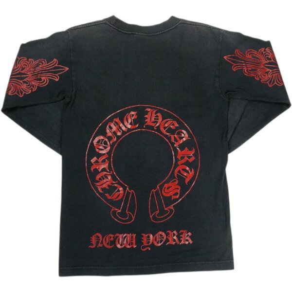 樂天商城 - CHROME HEARTS クロム・ハーツ HORSESHOE L/S TEE NEW YORK EXCLUSIVE BLACK/RED ニューヨーク限定ロンT オールド 黒 Size 【S】 【中古品-良い】 30011105