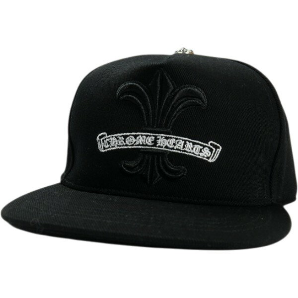 CHROME HEARTS クロム・ハーツ CH FLEUR W/SCROLL HAT BSBL CAP DENIM BLACK キャップ 黒 Size 【フリー】 【新古品・未使用品】 30008705