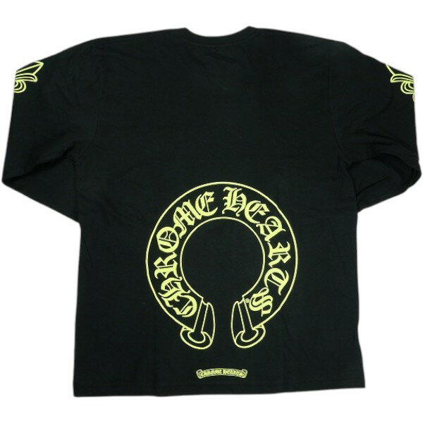乐天商城 - CHROME HEARTS クロム・ハーツ HORSESHOE L/S TEE BLACK/NEON YELLOW ロンT 黒黄 Size 【XXL】 【新古品・未使用品】 30008845