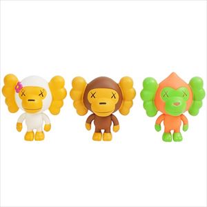 A BATHING APE ア ベイシング エイプ ×KAWS 2005 Baby Milo Set 3体セット ベビーマイロ エイプルフ ベビーリム マルチ Size【フリー】 【中古品-非常に良い】【中古】