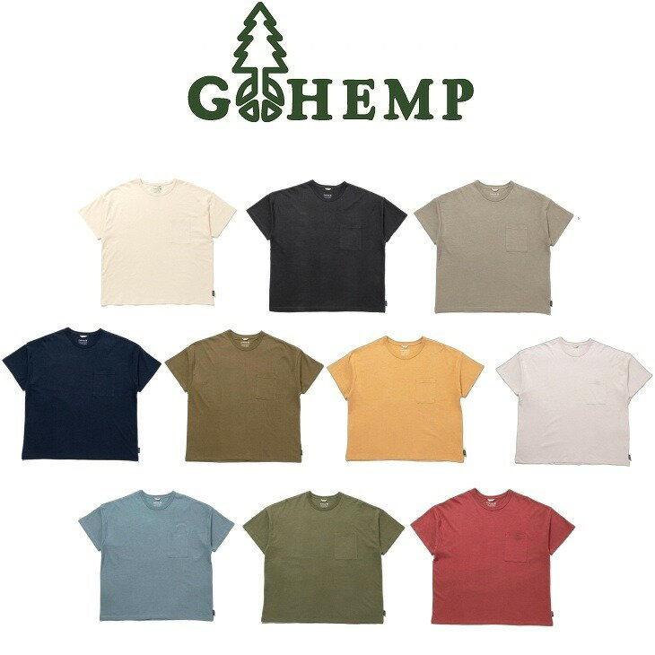 【送料無料】【MEN'S&WOMEN'S】GOHEMP ゴーヘンプ WIDE POCKET TEEワイドポケットT やや大きめの胸ポケットでアクセントを付けたシンプルなデザイン程良いリラックス感とやや身幅広めにゆったりとしたシルエットのTシャツ ヘンプ55％オーガニックコットン45%こだわりの混率