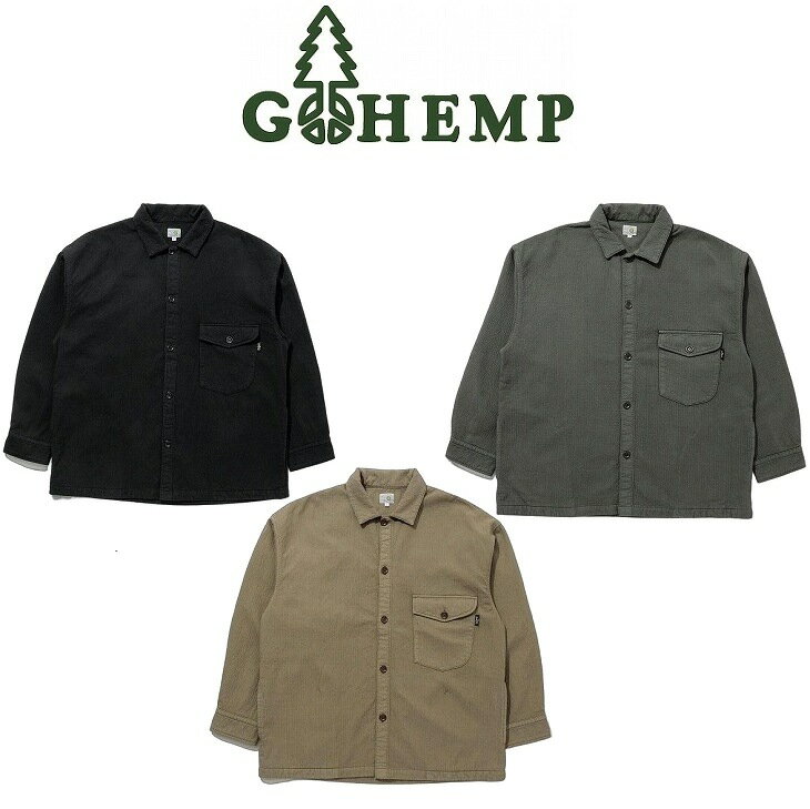 【送料無料】【MEN'S&WOMEN'S】GOHEMP ゴーヘンプ COAST SHIRTS コーストシャツ ヘンプコットン生地を2枚重ねしステッチワークで刺し子風に仕立てたオリジナル生地 全体的にゆとりのあるシルエット 着回しの効く一枚仕立てのシンプルなカラーシャツ NEW DESIGN 2025!
