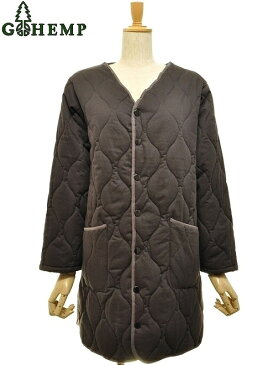 【送料無料】【WOMEN'S】GOHEMPゴーヘンプ ARMY QUILT COAT　ユーズドで見かけるナイロンのミリタリーインナーを独特なサイズ感はそのままにGOHEMPならではのヘンプコットンで表現したアーミーキルトコート ヘンプコットン