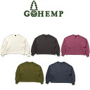 【送料無料】【WOMEN 039 S】GOHEMP ゴーヘンプ RECTANGLE CREW レクタングルクルー 定番のHEMP55 ,ORGANIC COTTON45 ヘンプスウェット裏起毛の裏地で肌触りがよく保温性もありパフスリーブとドロップショルダーデザインのフェミニンな要素が詰まったレディーススウェットシャツ