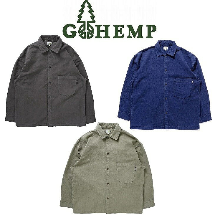 【送料無料】【MEN'S】GOHEMP ゴーヘンプCOMFORT WIDE SHIRTS コンフォートワイドシャツ ヘンプコットン生地を2枚重ねしステッチワークで刺し子風に仕上げた生地2枚重ねで洗いを繰り返すことで風合いが高まる特徴1枚でコーディネートの主役になるオーバーシルエットのシャツ