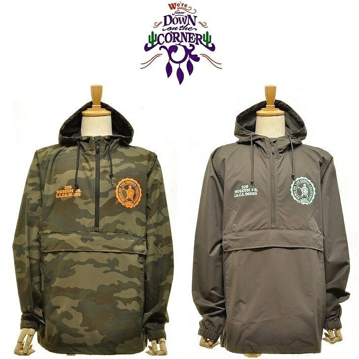 【送料無料】【MEN'S】DOWN ON THE CORNER ダウンザコーナー "DARK STAR" HOODED NYLON ANORAK フードナイロンアノラック "ダークスター” フード