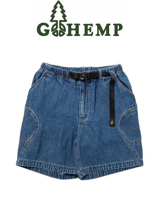 GOHEMP ゴーヘンプ EXPLORER HYBRID SHORTS エキスプローラーハイブリッドショーツ 夏に最適7.5ozデニム 肌触りの良さと吸湿速乾が特性ヘンプを加えたオリジナル生地 ハイエクスプローラーパンツのショーツタイプ抜群の収納力と機能性を持たせたパンツ