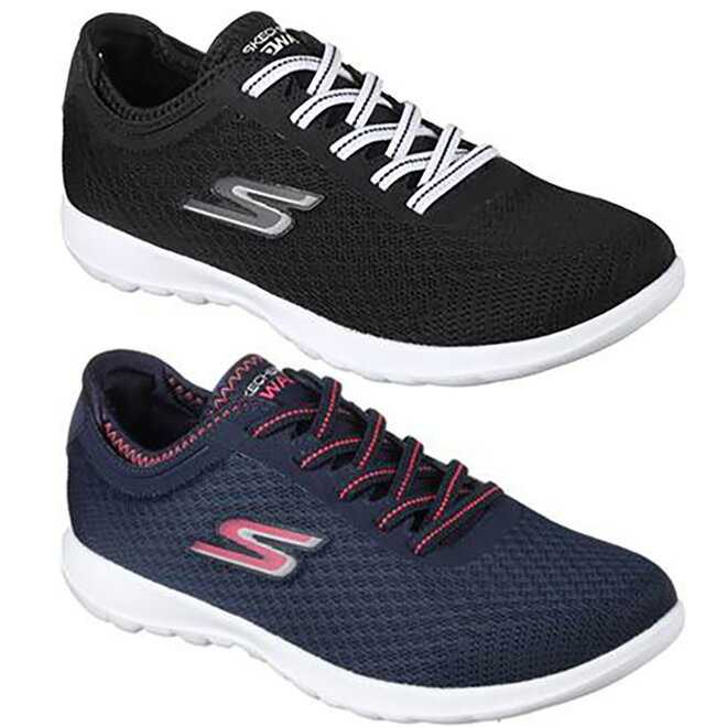 スケッチャーズ レディース スニーカー SKECHERS 01GO WALK LITE BBK NVPK ブラック ネイビー/ピンク 15350