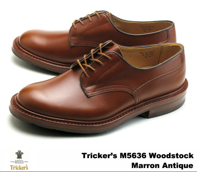 楽天Foot Timeトリッカーズ プレーントゥ ウッドストック マロンアンティーク メンズ ブーツ Tricker's M5636 Woodstock Plain Derby Shoe Marron Antique