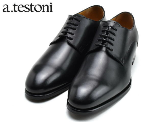 ア テストーニ プレーントゥ a.testoni PLANE TOE MS47679 BLACK 靴メンズ靴 シューズ ビジネス ドレス 靴