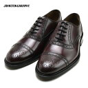 ジョンストン&マーフィー ストレートチップ JOHNSTON&MURPHY DALEY CAP TOE バーガンディ BURGUNDY 15-2823 レザー ワイズ M メンズ シューズ ビジネス ドレス 靴