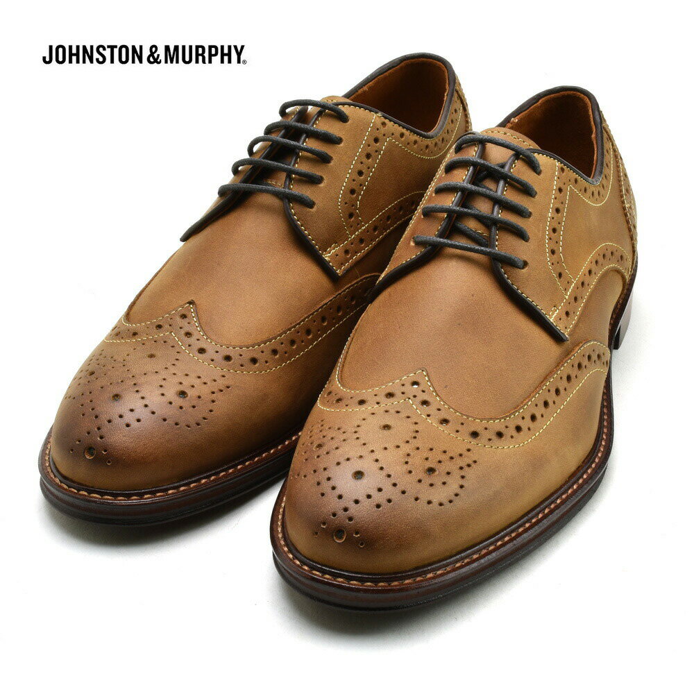 ジョンストン&マーフィー ウイングチップ JOHNSTON&MURPHY WARNER タン TAN 20-3946 フルグレインレザー ワイズ M メンズ シューズ ビジネス ドレス 靴