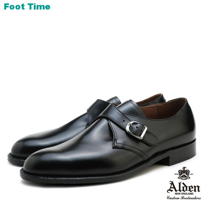 オールデン ビジネスシューズ メンズ オールデン モンクストラップ 955 ブラック ALDEN MONK STRAP 955 BLACK プレーントゥ カーフスキン Dワイズ アメリカ製 MADE IN USA メンズ シューズ ビジネス ドレス 靴