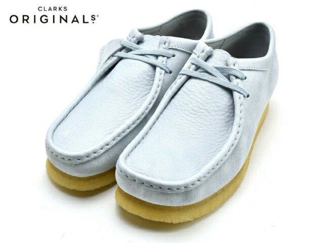 クラークス ワラビー ロー CLARKS WALLABEE UK規格 26148595 ライトブルー レザー LIGHTBLUE