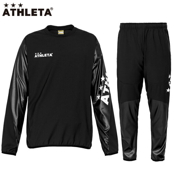 アスレタ ピステシャツ パンツ 上下セット 大人用 サッカー フットサル トレーニングウェア ジャージ ATHLETA 18012-18013 BLK/BLK