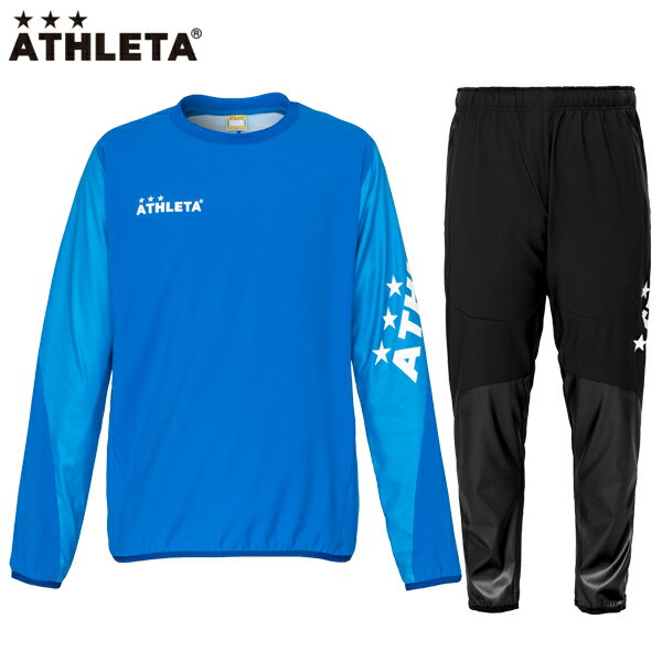 アスレタ ピステシャツ パンツ 上下セット 大人用 サッカー フットサル トレーニングウェア ジャージ ATHLETA 18012-18013 BLU/BLK