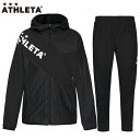 アスレタ ストレッチトレーニングジャケット パンツ 大人用 サッカー フットサル トレーニングウェア 上下セット ATHLETA 04146-04147 BLK...