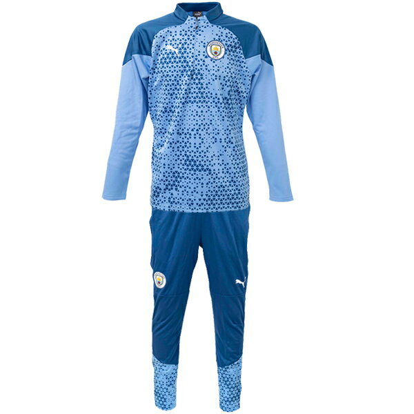プーマ 23-24 MCFC マンチェスターシティ TR フリース ロングパンツ(ブルー) 大人用 サッカー 上下セット puma 772861/772864