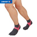 ザムスト AS-1 5本指(グレー×ピンク) 大人用 靴下 ショートソックス 5本指 ZAMST 376350-376353(4)