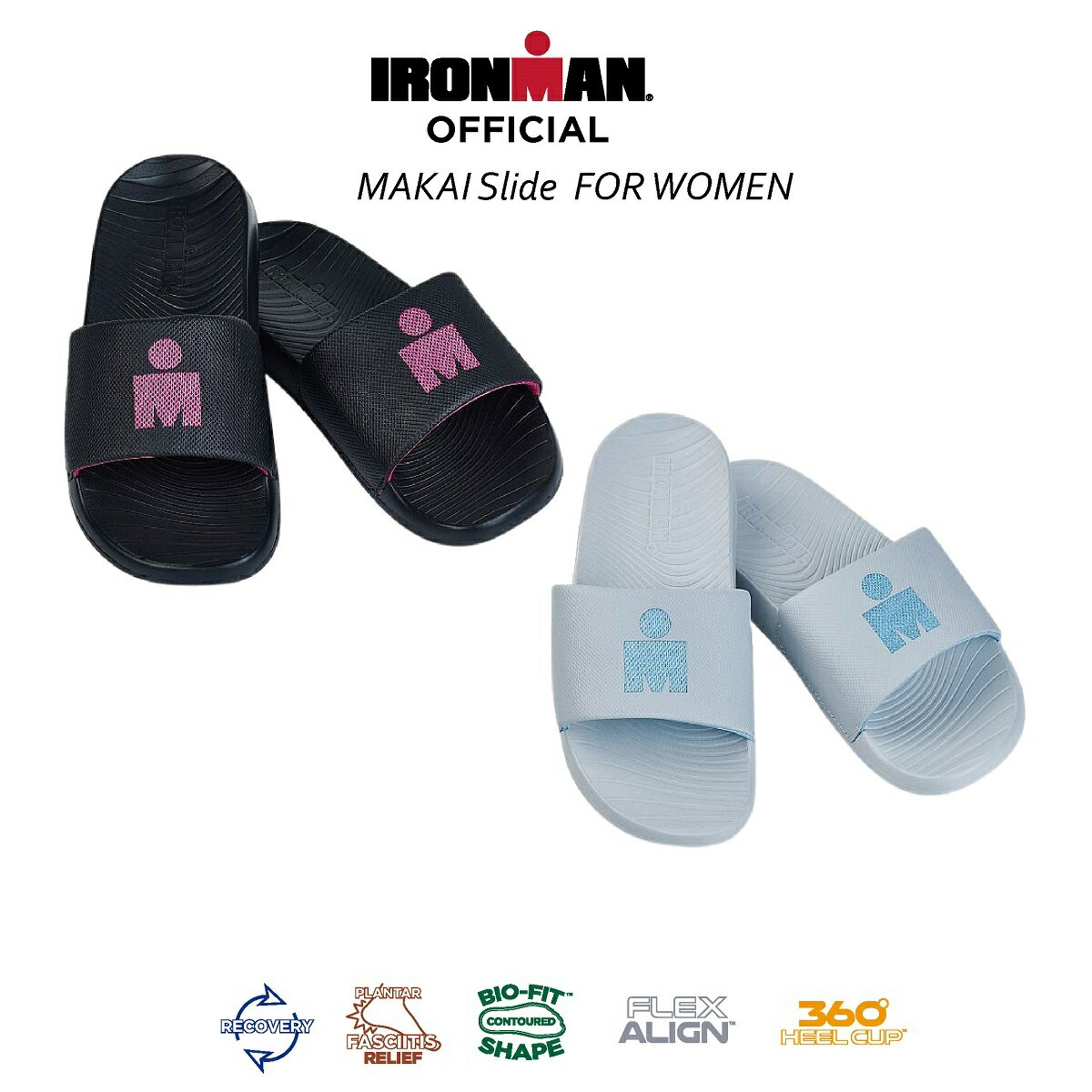 【アイアンマン Ironman】＜残りわずか＞ 女性 ビーチサンダル 22〜25cm 水濡れ強い クッション コンフォートフィット 肌に優しい速乾ストラップ ブラック ライトグレー 送料無料 20-055(BLO)/105(LGY)