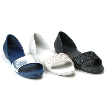 クロックス リナ エンベリッシュド ドルセー ウィメン 204361 レディース サンダル Women's Crocs Lina Embellished D'Orsay Flat 176 060 488 オープントウ クロスライト (1806)