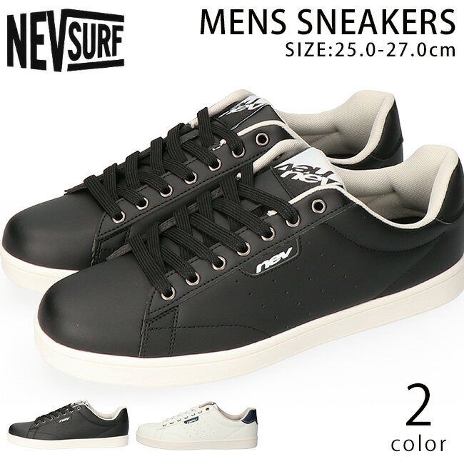 【12/4 クーポンで10%OFF】スニーカー メンズ ローカット 履きやすい 歩きやすい 疲れない 軽量 おしゃれ きれいめ ネブサーフ nev-599 黒 ...