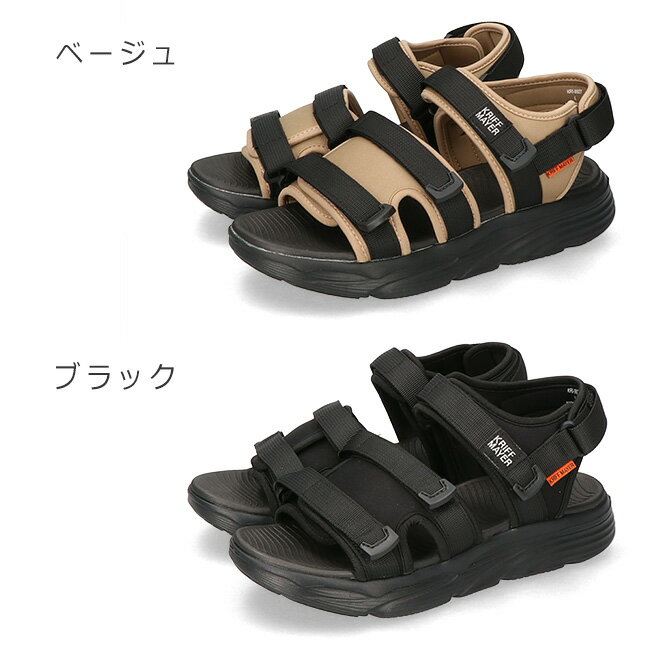 【11/20クーポンで10％OFF】クリフメイヤー サンダル メンズ 履きやすい 歩きやすい 疲れない 痛くない 脱げない マジックテープ 軽量 ストラップ かかと付き かかとあり 黒 KRI-9927 スポーツサンダル スポサン シューズ 靴 【2504】