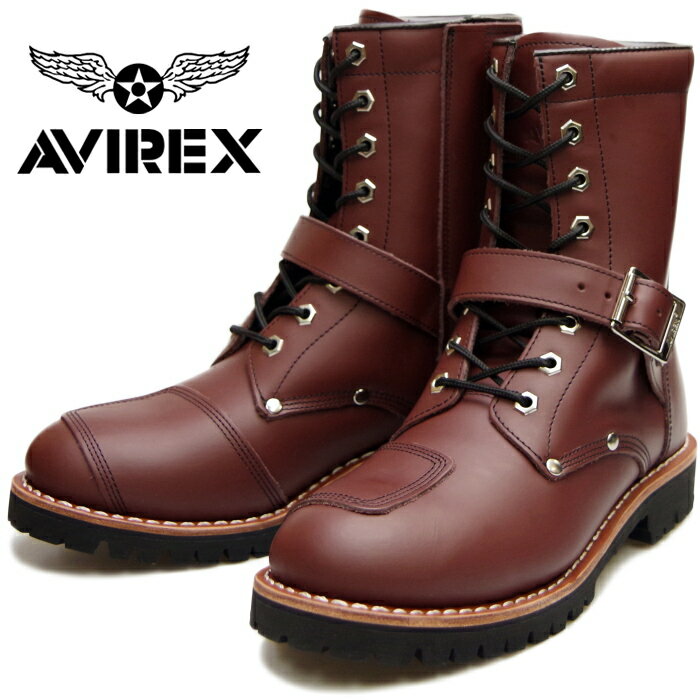 【SALE：30％OFF】 AVIREX YAMATO AV2100 アビレックス ブーツ ヤマト CHERRY BROWN メンズ レディース エンジニアブーツ サイドジッパー バイカーブーツ ミリタリーブーツ 革靴 バイク靴 2018秋冬新作 送料無料 【コンビニ受取対応】 【あす楽対応】のサムネイル