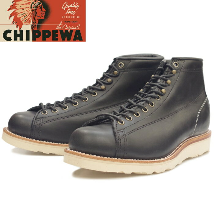 ●● 【SALE：50％OFF】 CHIPPEWA 1901M34 チペワ ブーツ 5-inch Bridgeman ［Black］ ラインマンブーツ メンズ モンキーブーツ 本革 ブリッジマン ワークブーツ アメリカ製 正規品 保証書付 送料無料 【あす楽対応】 【コンビニ受取対応】