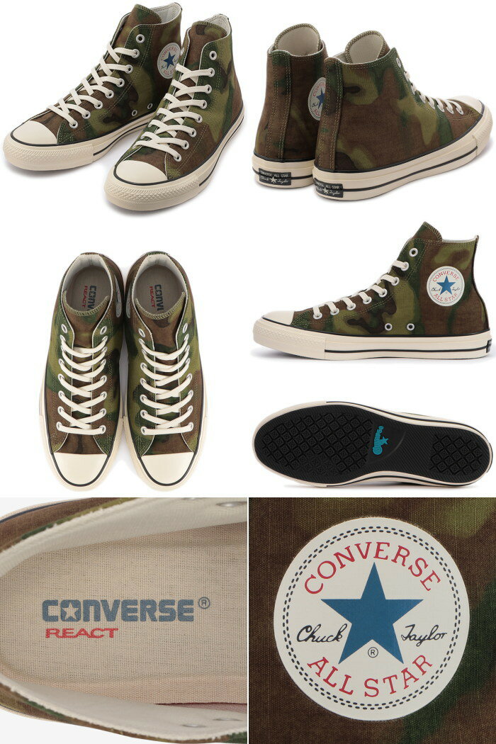 【エントリーでポイント最大43.5倍】 【SALE：10％OFF】 CONVERSE ALL STAR 100 GRADATIONCAMO HI コンバース オールスター 100周年 ハイカット グラデーションカモ カモフラ 迷彩 スニーカー メンズ コットン 正規品 送料無料 2021秋冬新作