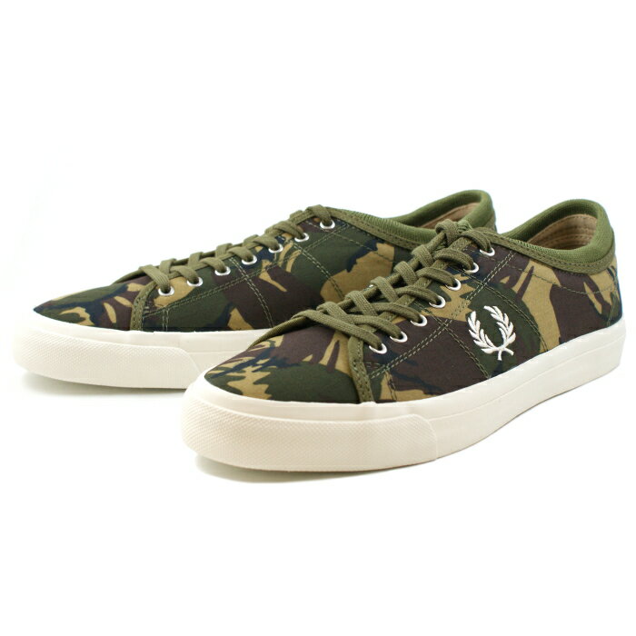 ●● フレッドペリー スニーカー メンズ FREDPERRY KENDRICK TIPPED CUFF CAMO B5209 B61/BRITISH OLIVE メンズ靴 シューズ カジュアル 男性用 men's sneaker【コンビニ受取対応】