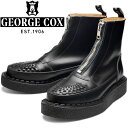 ジョージコックス スキップトンジップブーツ GEORGE COX SKIPTON ZIP BOOT ラバーソール 15459 ブラック センタージップブーツ NO.5ソール クリーパーソール メンズ 厚底 本革 ブーツ おしゃれ イングランド製 レザーブーツ 送料無料