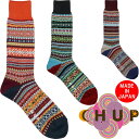 CHUP 靴下 メンズ 【お買い物マラソンポイントアップ5倍】 【SALE：20％OFF】 CHUP 靴下 チュプ ソックス KIMALLUS キマルス メンズ 日本製 ハイソックス クルーソックス byグレン・クライド 男性用 お洒落 見せ靴下 おしゃれ ギフト プレゼント 柄物 民族 綿中厚ソックス 【ネコポス対応】